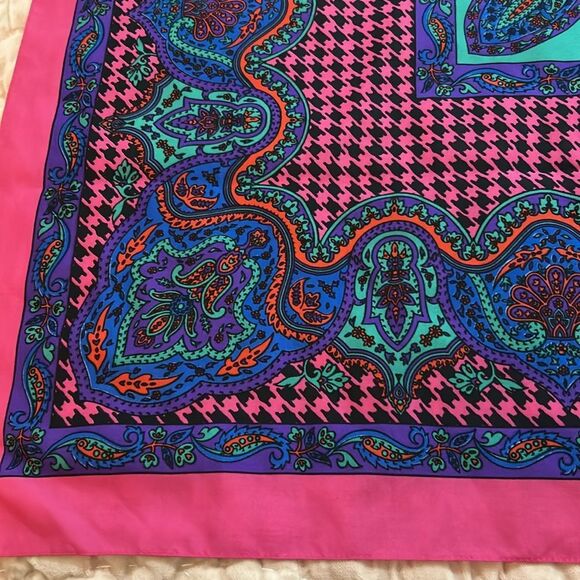 Axcess Pink and Blue Paisley Scarf - Picture 7 of 9